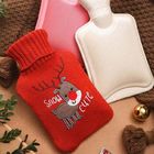 روکش های بافتنی توله سگ بابا نوئل برای بطری های آب گرم برای تبلیغات گرم زمستانی